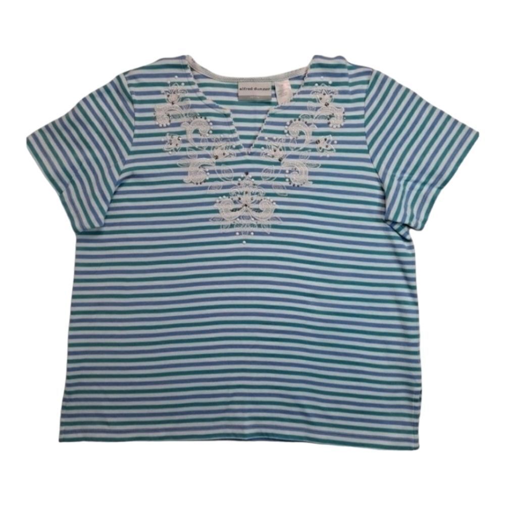 Alfred Dunner Striped Top Medium Petite